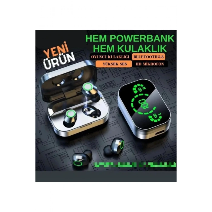 Redmi Note 10 Pro Uyumlu Powerbank özellikli bluetoothlu kulaklık YD3