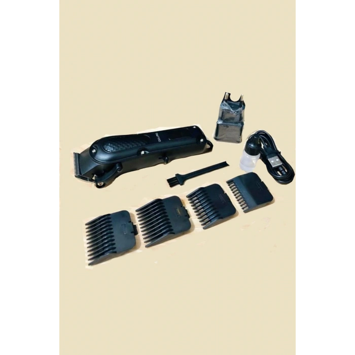 Profesyonel Kuaför Tipi Tıraş Makinesi Şarjlı Dijital Göstergeli Saç Kesim