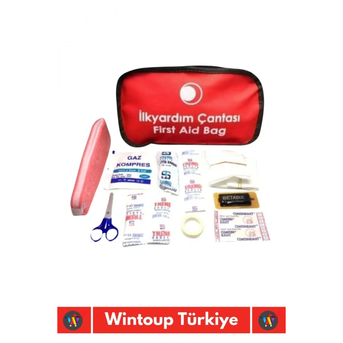 Premium Acil Müdahale Ev Iş Yeri Araç Oto Okul Deprem Doğal Afet Ecza Ilk Yardım Bez Çantalı Set