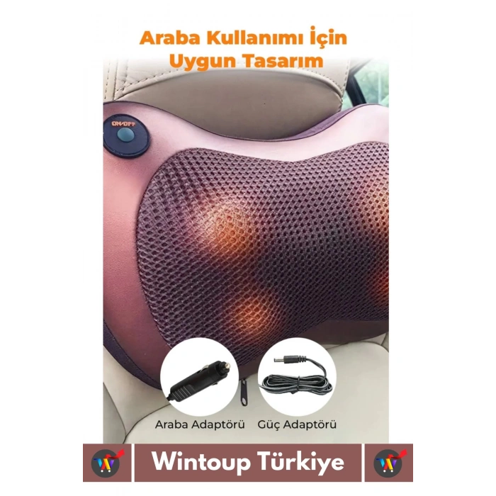 Özel Üretim 4 Başlıklı Yıkanabilir Kılıflı Aydınlatma Kutulu Çok Amaçlı Boyun Omuz Sırt Masaj Aleti