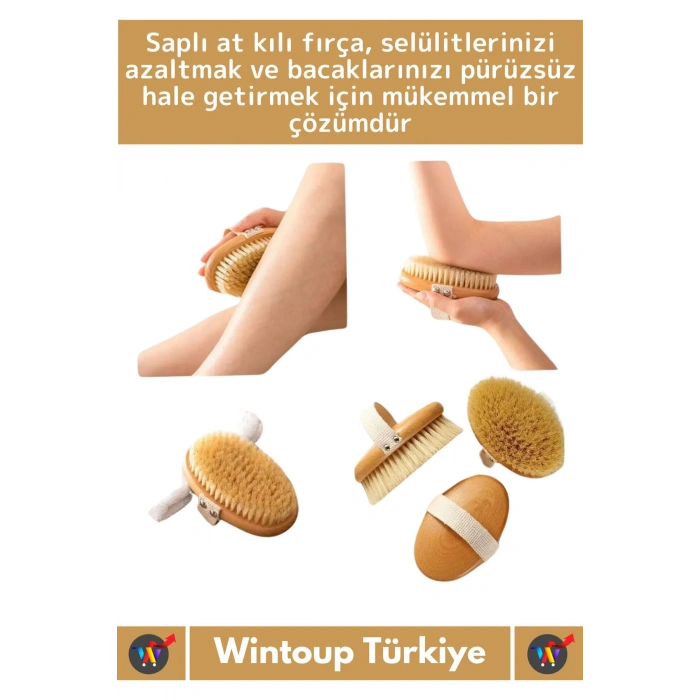 Özel Üretim %100 Doğal Yumuşak Selülit Önleyici Vücut Masajı Etkili Saplı At Kılı Banyo Duş Fırçası