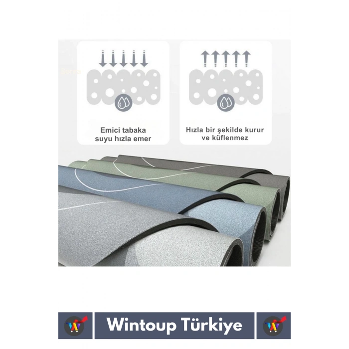 Premium Üretim Nano Teknoloji Kaymaz Kauçuk Süper Hızlı Emici Kuruma Nappa Deri Banyo Duş Paspası