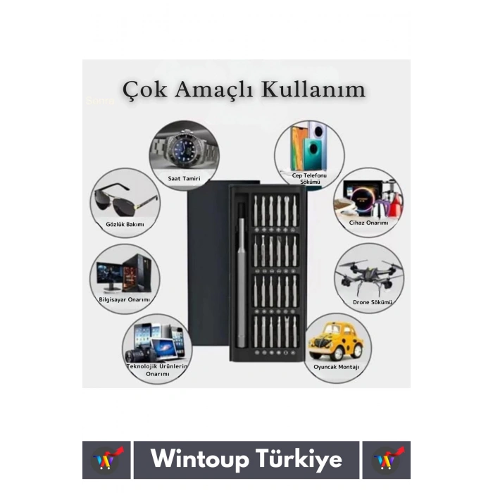 Premium Dayanıklı Mıknatıslı Saat Gözlük Elektronik Taşınabilir Mini Kutulu 25 Parça Tornavida Seti