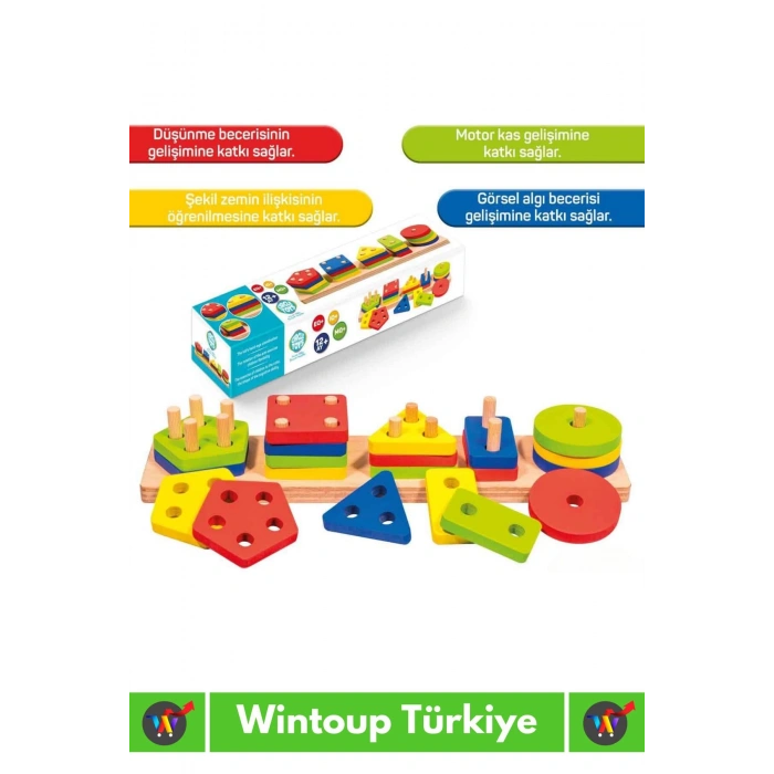 Premium Zeka Geliştirici Eğitici Öğretici Kişisel Gelişim Çocuk Ahşap 20+1 Geometrik Şekiller Oyunu