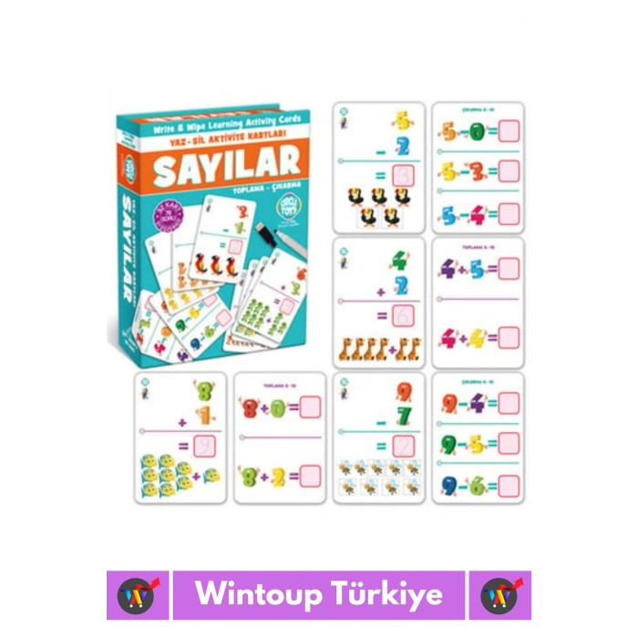 Premium Eğitici El Göz Koordinasyon Zeka Geliştirici Matematik Sayılar Yaz Sil Aktivite Kartları