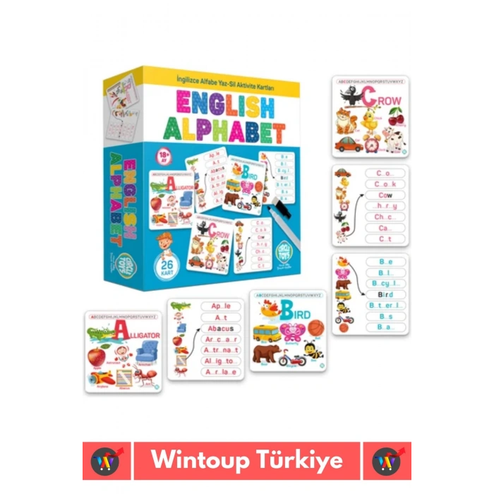 Premium Eğitici Zeka El Göz Koordinasyonu Geliştirici Matematik İngilizce Alfabe Oyun Kartları