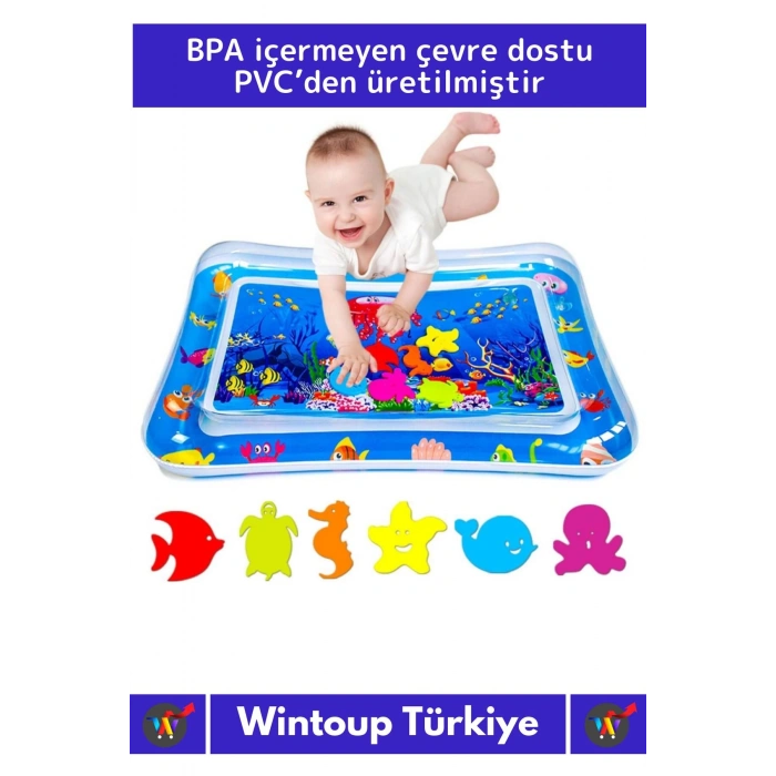 Özel Üretim BPA İçermeyen Bebek Aktivite Oyuncağı Emekleme Zamanı Yatak Minder Su Oyun Matı
