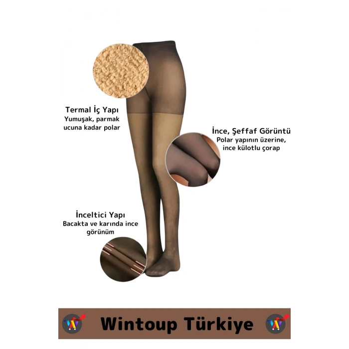 Premium Toparlayıcı Korse Etkili Esnek Sıcak Tutan Peluş İçli Termal Ten Görünümlü Tayt Çorap
