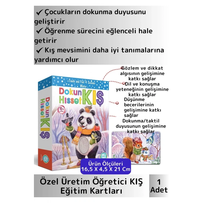 Premium Duyusal Gelişim Görsel Algı Eğlenceli Öğrenme Çocuk Kış Mevsim Tanıma Eğitim Kartları