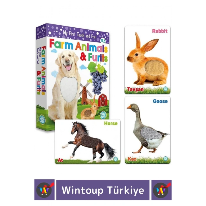 Premium Eğitici Görsel Algı Dil Öğrenme Eğlenceli Öğrenme Dokun Hisset Çiftlik Hayvanları&Meyveler