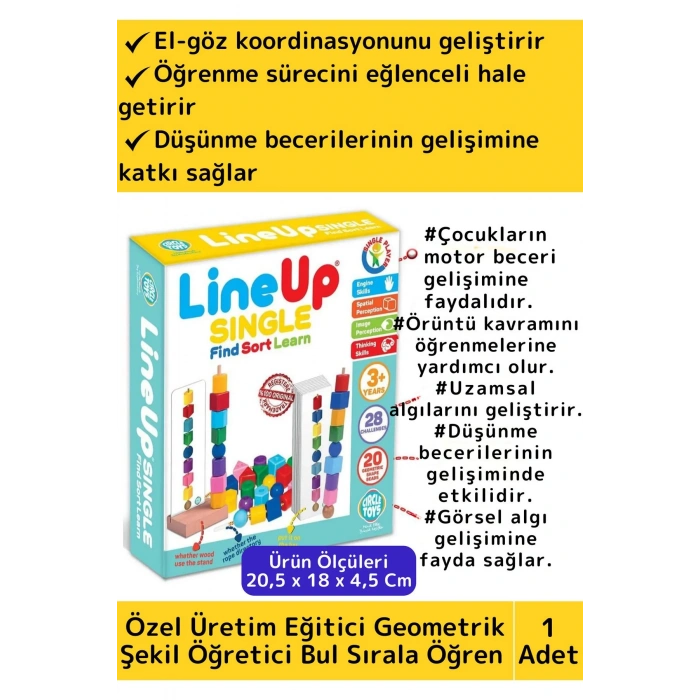 Premium Eğitici Zeka Geliştirici Renk Geometrik Şekil Öğretici Çocuk Bul Sırala Öğren Eğlenceli Oyun