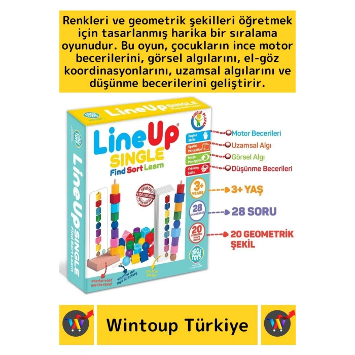 Premium Eğitici Zeka Geliştirici Renk Geometrik Şekil Öğretici Çocuk Bul Sırala Öğren Eğlenceli Oyun