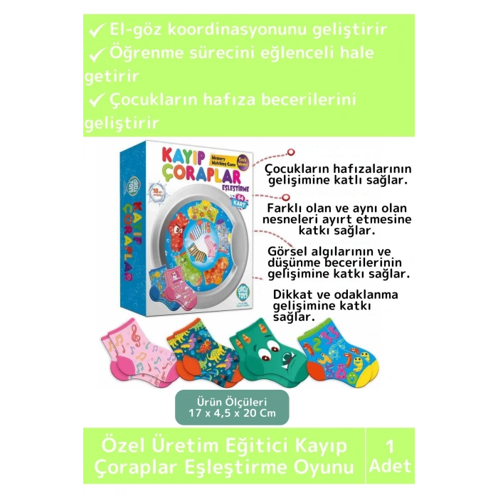Premium Eğitici Zeka El Göz Kordinasyonu Geliştirici Eğlenceli Çocuk Kayıp Çoraplar Eşleştirme Oyunu