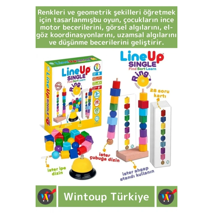 Premium Zeka Geliştirici Öğretici Lineup Single Ring Bul Sırala Ögren Tek Oyuncu Zilli Oyun