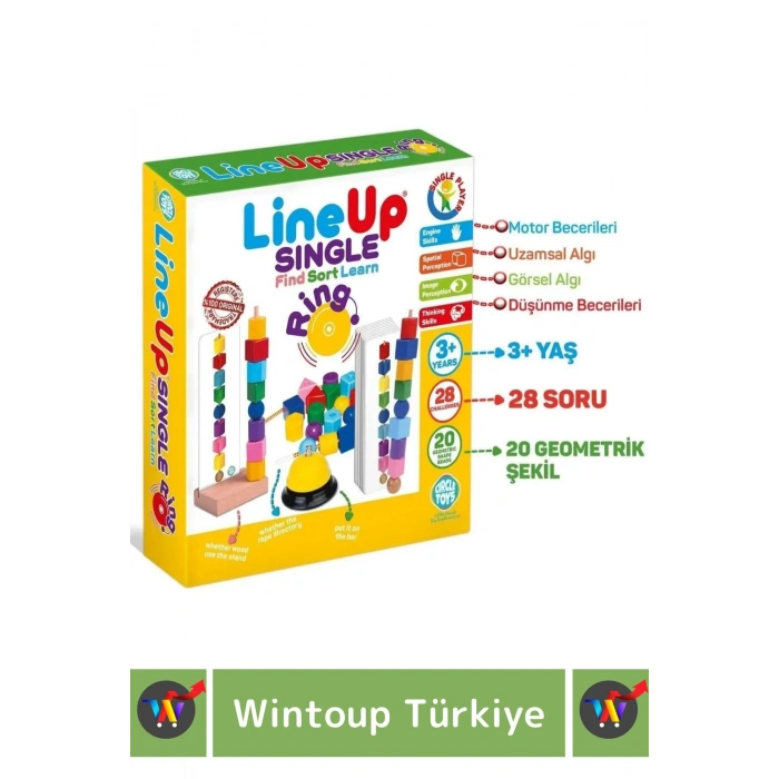 Premium Zeka Geliştirici Öğretici Lineup Single Ring Bul Sırala Ögren Tek Oyuncu Zilli Oyun