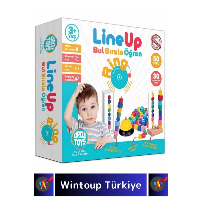 Premium Görsel Algı Dikkat Zeka Geliştiren Eğlenceli Zilli İpe Çubuğa Boncuk Şekil Dizme Oyunu