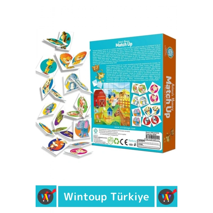 Premium Eğitici Zeka Geliştirici Çocuk El Göz Koordinasyonu Animals Memory Match Up Oyun