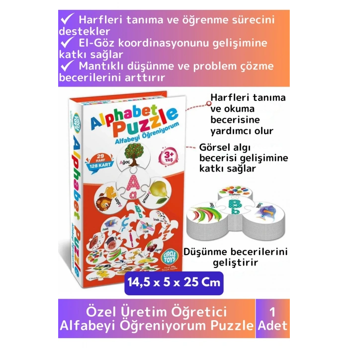 Premium Zeka El Göz Koordinasyonu Geliştirici Öğretici Çocuk Matematik Sayı Rakam Alfabe Puzzle