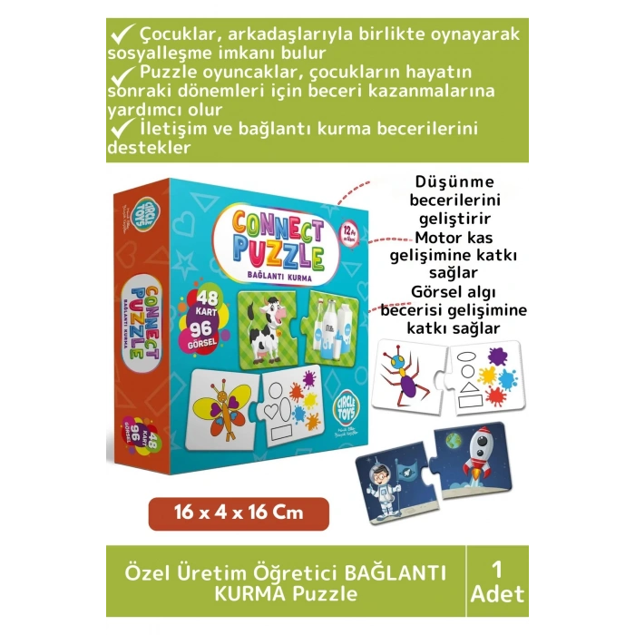 Premium Zeka Geliştirici Eğlenceli Öğretici Çocuk El Göz Koordinasyonu BAĞLANTI KURMA Puzzle Oyunu