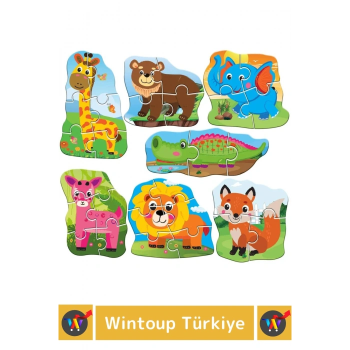 Premium Çocuk Zeka El Göz Koordinasyonu Geliştirici Eğitici Eğlenceli HAYVANLAR Puzzle Oyunu