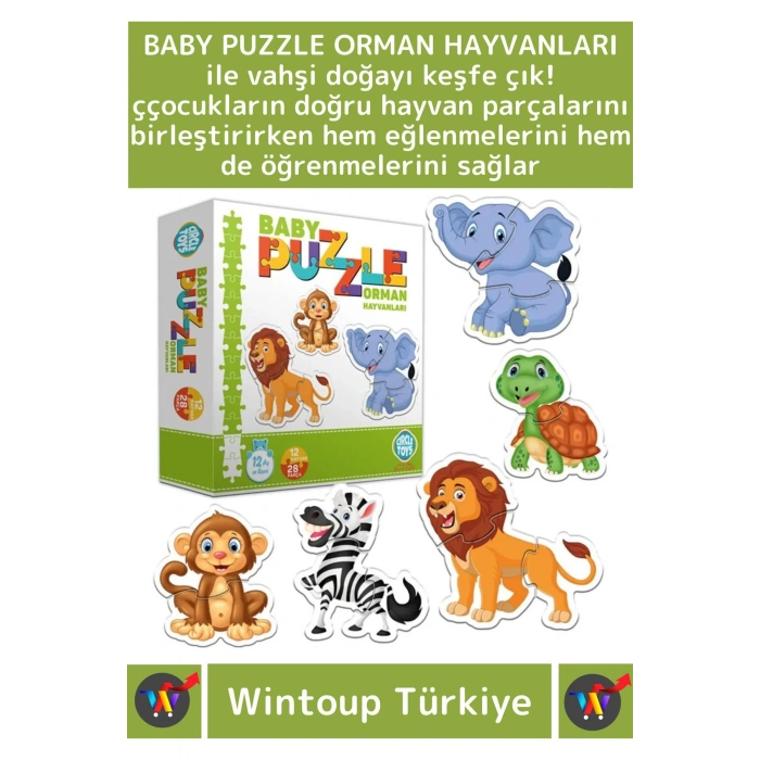 Premium Çocuk Zeka El Göz Koordinasyonu Geliştirici Eğitici Eğlenceli BABY PUZZLE ORMAN HAYVANLARI
