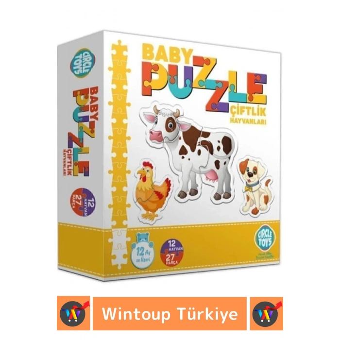 Premium Çocuk El Göz Koordinasyonu Zeka Geliştirici Eğitici Eğlenceli ÇİFTLİK HAYVANLARI Puzzle