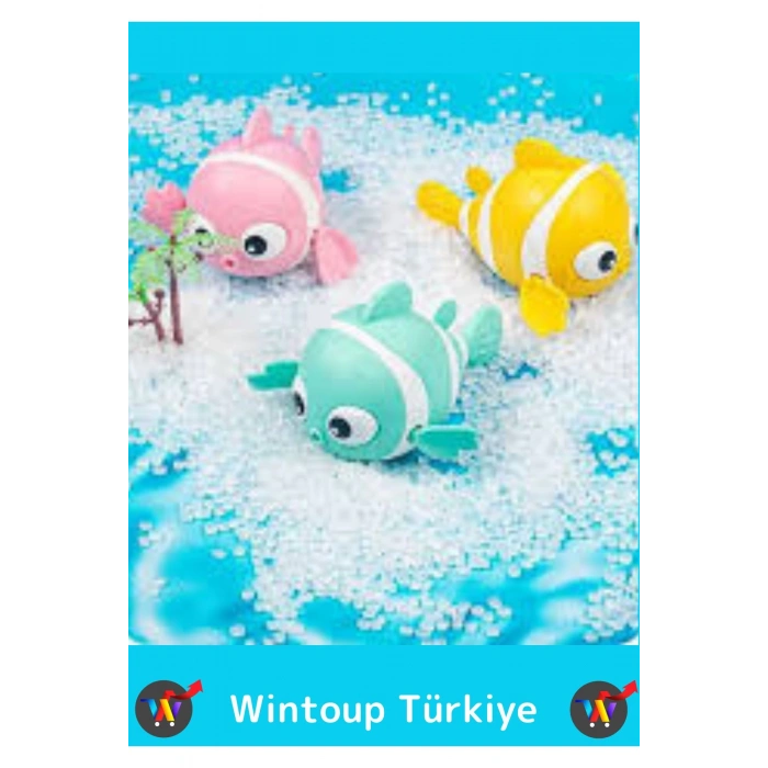 Premium Uzun Ömürlü Hafif Kurmalı Eğlenceli Renkli Yüzen Balık Bebek Çocuk Banyo Su Oyuncağı 1 Adet