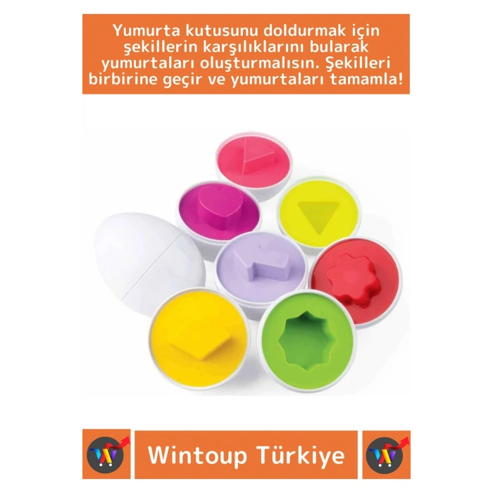 Premium Çocuk Eğitici El Göz Koordinasyonu Zeka Geliştirici 15li Geometrik Yumurta Eşleme Oyunu