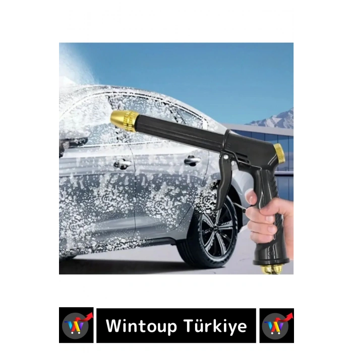 Özel Üretim Ayarlanabilir Başlıklı Güçlü Basınçlı Çok Fonksiyonlu Araba Bahçe Yıkama Tabancası