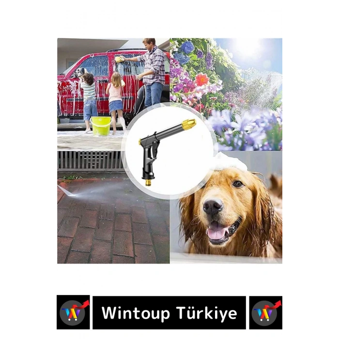 Özel Üretim Ayarlanabilir Başlıklı Güçlü Basınçlı Çok Fonksiyonlu Araba Bahçe Yıkama Tabancası