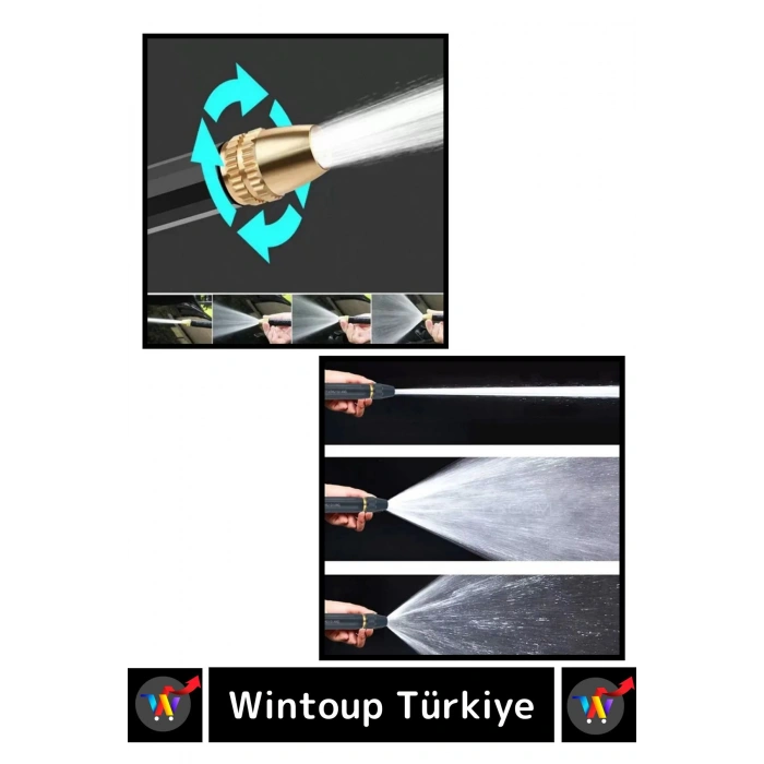 Özel Üretim Ayarlanabilir Başlıklı Güçlü Basınçlı Çok Fonksiyonlu Araba Bahçe Yıkama Tabancası