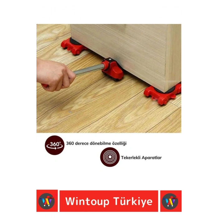 Premium Seri Abs Plastik Tekerlekli Basit Ağır Beyaz Eşya Mobilya Kaydırma Aleti Aparatı Krikolu Set