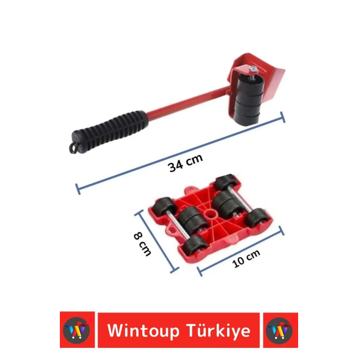 Premium Seri Abs Plastik Tekerlekli Basit Ağır Beyaz Eşya Mobilya Kaydırma Aleti Aparatı Krikolu Set
