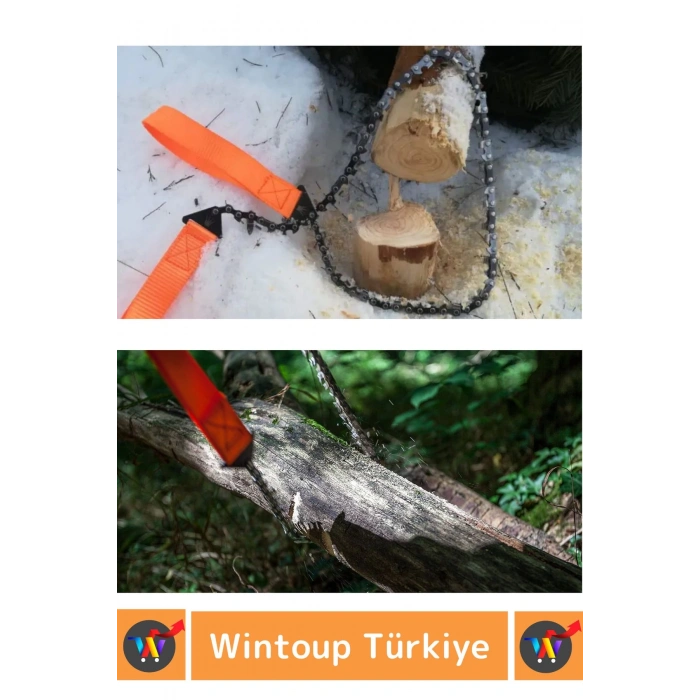 Dayanıklı Hafif Kompakt Saplı Pratik Taşınabilir Çantalı Mini Zincirli Av Doğa Kamp Testere