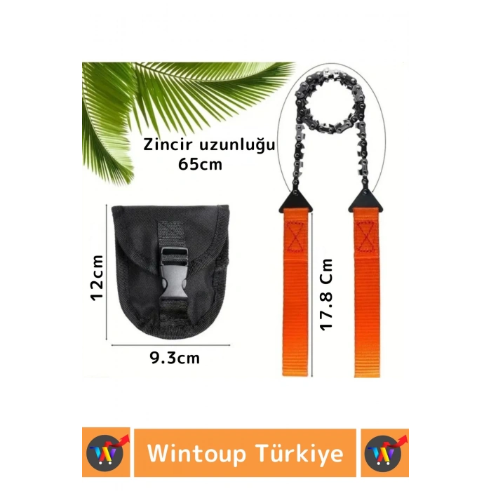 Dayanıklı Hafif Kompakt Saplı Pratik Taşınabilir Çantalı Mini Zincirli Av Doğa Kamp Testere