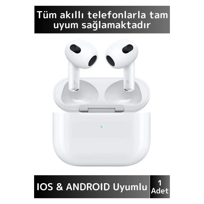 Premium iPhone 16 Pro Max Tam Uyumlu Dokunmatik 3. Nesil Kulak İçi Bluetooth Kulaklık