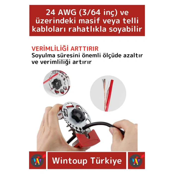 Özel Üretim Taşınabilir Cep Boy El Sıyırıcı Ayarlanabilir Hafif Kompakt Tel Kablo Soyucu