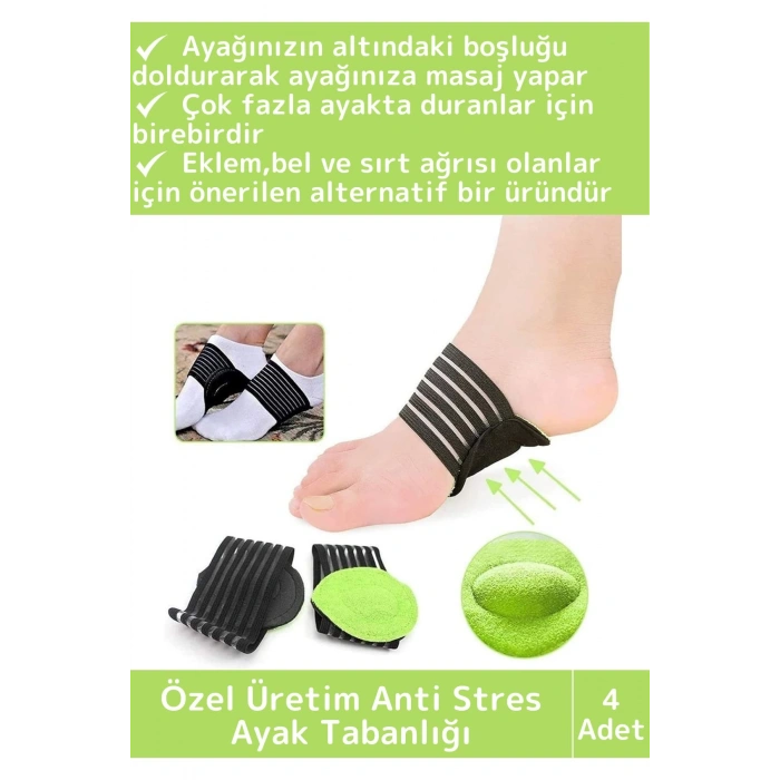Premium Ayak Sırt Eklem Ağrılarına Masaj Etkili Yoğun İş Güvenliği Anti Stres Ayak Tabanlığı 4 Adet