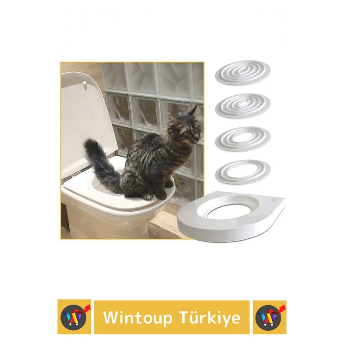 Premium Kedi Klozet Alıştırma Kapağı Kum Kabı WC Yavru Yetişkin Kedi Hijyenik Tuvalet Eğitim Seti