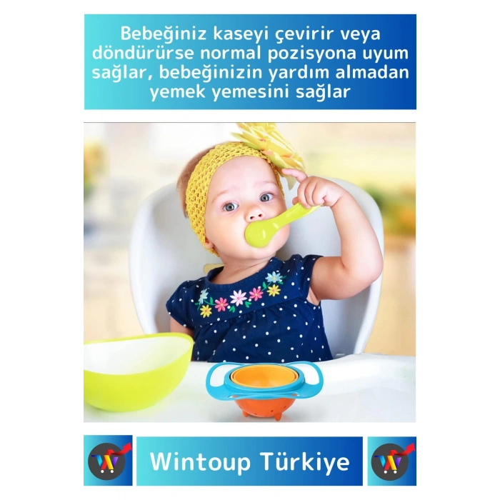 Premium Seri BPA Free Zararsız Pratik Kolay Temizlenir Eğlenceli Dökülmez Tasarım Bebek Mama Kasesi