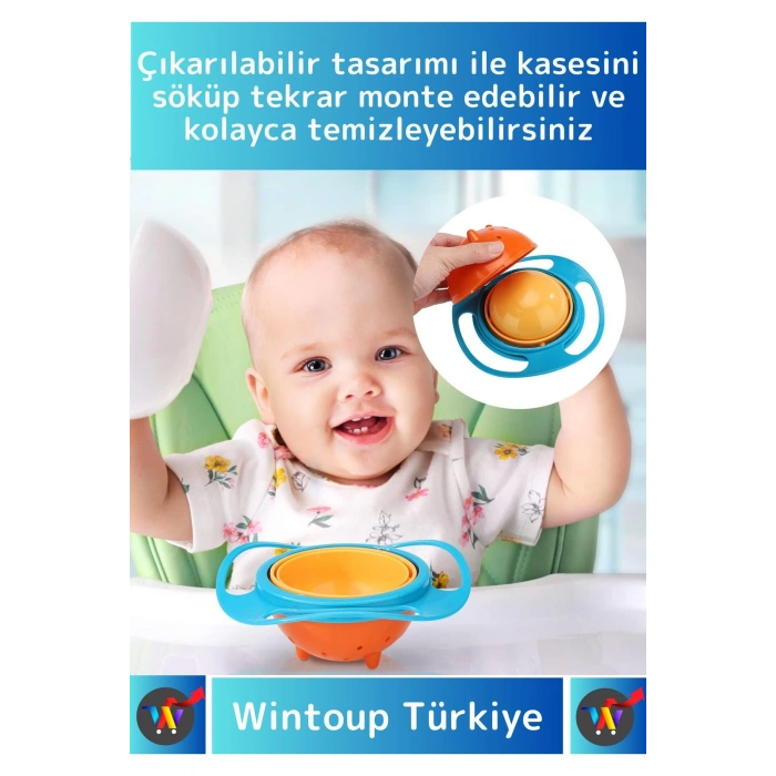 Premium Seri BPA Free Zararsız Pratik Kolay Temizlenir Eğlenceli Dökülmez Tasarım Bebek Mama Kasesi
