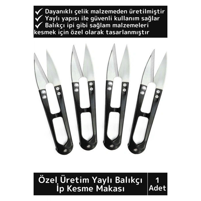 Premium Dayanıklı Paslanmaz Çelik Pratik Kamp Doğa Balık Yaylı Keskin Balıkçı İp Kesme Makası