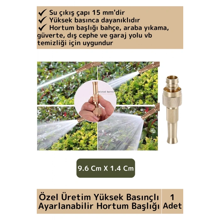 Özel Üretim Bahçe Araba Dış Cephe Balkon Yüksek Basınçlı Tazyikli Su Ayarlanabilir Hortum Başlığı