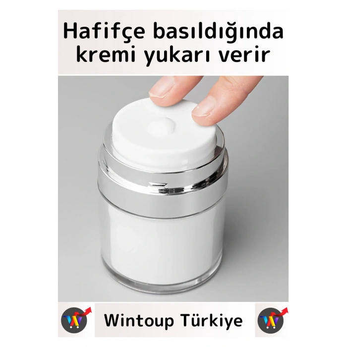 Özel Üretim Yüksek Kaliteli Vakum Basınç Hava Almaz Sıvı Şampuan Krem Losyon Kavanozu 50 Ml 1 Adet