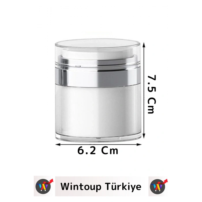 Özel Üretim Yüksek Kaliteli Vakum Basınç Hava Almaz Sıvı Şampuan Krem Losyon Kavanozu 50 Ml 3 Adet