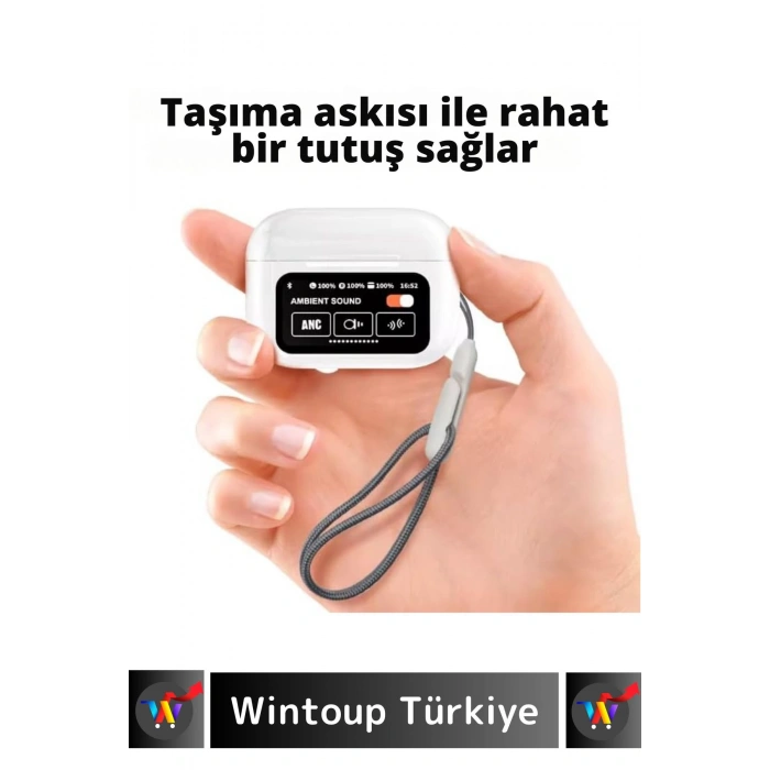 Özel iPhone 16 Uyumlu OLED Renkli Ekran ANC/Arama Yanıtlama/Müzik Çalar Kulak İçi Bluetooth Kulaklık