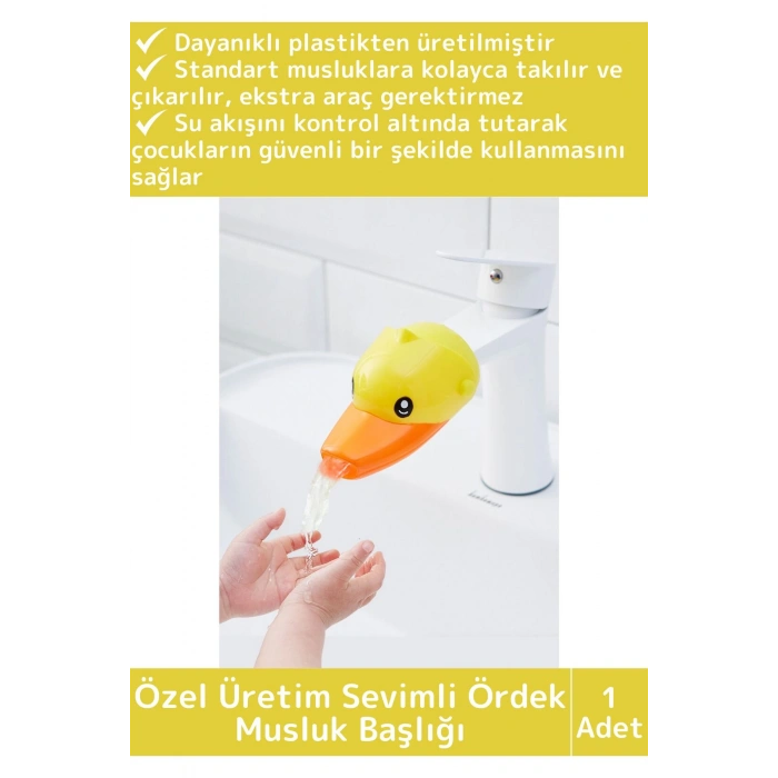 Premium Sağlam Pratik Kolay Montaj Çocuklar İçin İlgi Çekici Eğlenceli Sevimli Ördek Musluk Başlığı