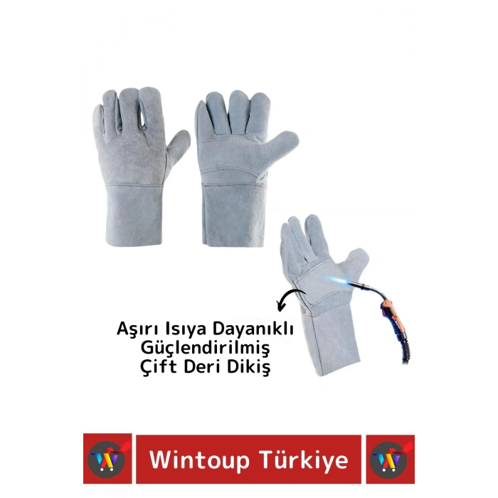 Yanmaz Eldiven Kaynak Yangın Mangal Tamir Su Geçirmez Yüksek Isı Dayanıklı Çok Amaçlı Eldiven 2 Çift