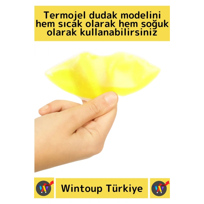 Premium Dudak Botoksu Soğuk Sıcak Termojel Yıkanabilir Isıtıcı Soğutucu Jel Sarı Dudak Bandı