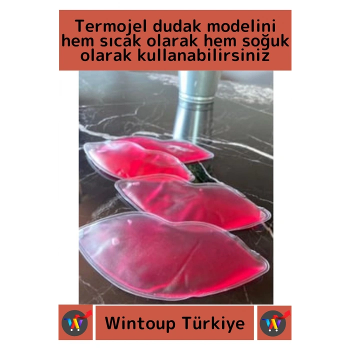 Premium Dudak Botoksu Soğuk Sıcak Termojel Yıkanabilir Isıtıcı Soğutucu Jel Kırmızı Dudak Bandı